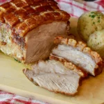 Puerto Rican pernil with crisp crackling