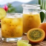 A chilled Colombian lulada with crushed lulo fruit, ice, and lime.