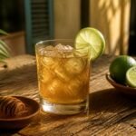 A chilled Cuban canchanchara cocktail with honey, lime, rum, and ice.