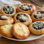 Czech kolache pastries with plum, poppy seed, and farmer-cheese fillings.